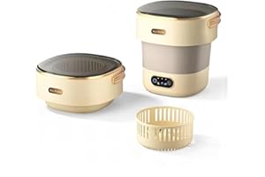 BUILRAND Portable Washing Machine with Spin Dryer 16L Mini Washer and Dryer 2 in 1 Small Washing-Machine Portable for Cleaning Underwear Baby Clothes Collapsible Wash Machine for RV Dorm Travel