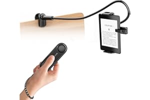hogance Supporto per Kindles con Telecomando Pagina Turner (HKRC005) Per Leggere a Letto, Supporto per Lettore di eBook, Telecomando RF volta pagina per Kindle/iPad/Tablet, Regalo per i Lettori