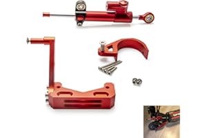 HYGJ TMOM Support de montage d'amortisseur de direction pour Speedual Zero 10X Scooter Steering Stabilizer Damper Mounting Bracket Kit (Rouge Damper+bracket)