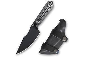 Kizer Harpoon cuchillo de hoja fija, hoja D2 con mango micarta negro, EDC cuchillo de bolsillo fijo con estuche, senderismo camping cuchillo1040A1