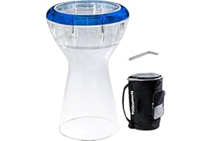 Wambooka Blue Sapphire Darbuka Drum with 8.75 inch Head, with Brass tuning keys and Padded Bag 17 inches Length (Crystal Clear PC)