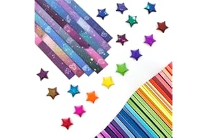 GRVICH 1080 Sheets/ 2 Styles Origami Star Paper Strips, Paper Star Strips, Origami Stars Paper Coloured Paper, Lucky Star Origami Paper for Arts Crafting(Styles: 27 Mixed Colours + 12 Constellations)