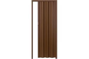 Paluplus Porta a Soffietto in PVC, Misura 214x85 cm, Spessore 3 cm, Senza Serratura con Chiusura Magnetica, Porta Interna con Maniglia -2711F (Rovere Venato)
