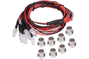 DILWE RC Car LED Lights, 8 Pcs Headlights RC Accessory LED Lights for Model Drift Car (7#)