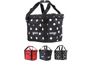 Büchel Cestino per bici anteriore | Borsa per la spesa | Pieghevole | Cestino per bici anteriore con fissaggio rapido per un montaggio e uno smontaggio veloce. | Cestino per bici anteriore