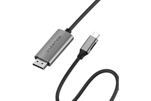 LENTION Câble USB C vers DisplayPort (4K/60Hz) Compatible MacBook Pro 13/15 (Thunderbolt 3), iPad Pro/MacBook Air 2018-2023, Surface Book 2/Go, Samsung S9/S8/Plus/Note 9, Plus (1.8M, Gris Sidéral)