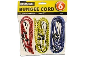 Ardisle 6 BUNGEE STRAPS CORDS WITH HOOKS ELASTICATED ROPE CORD CAR BIKE LUGGAGE TIE DOWN