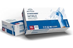SHOW-ME 100 guanti in Nitrile senza polvere, senza lattice, ipoallergenici, certificati CE conforme alla norma EN455 guanti per alimenti guanti medici monouso (XL)