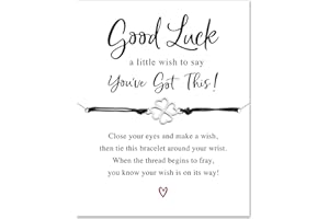 BOOMTOP Good Luck Bracelet Gifts Adjustable Star Four Leaf Clover Elephant Charm Bracelet with Card Envelop for Good Luck at University, New Job, Exams, College