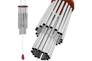 Starnearby Campane Tubolari a Vento Campane a Vento in Metallo e Legno Campanelli Eolici per Esterno Scacciapensieri da Appendere Carillon a Vento con 27 Tubi in Lega di Alluminio Regalo Decorazioni