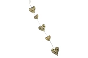 DUOMI DECOLINE Deko Holz Girlande (80cm - 5 Herzen) - Herzgirlande