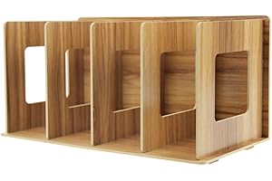 YJZQ Revistero extraíble de madera para manualidades, organizador de escritorio con 4 compartimentos, para libros, revistas, CD