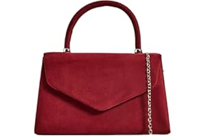 LeahWard Women's Faux Suede Cluth Bag Top Handle Grab Handbag Party Wedding Racing
