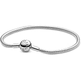 PANDORA Moments - Pulsera de cadena de serpiente lisa de plata de ley para mujer