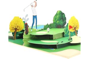 HENGBIRD Golf gratulationskort, popup-golfkort för pensionering, popup-kort golf – 3D-presentkort till födelsedag, som presen