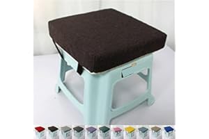 SDNAM Cojín Grueso de 5/8 cm Cojines para Silla de Taburete para Silla de Comedor, Cuadrado para Silla de Comedor, Antideslizante, para el hogar, la Escuela, Taburete(Coffee Color,35x35x5cm)