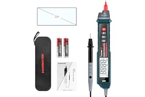 HANMATEK DM10 Multímetro Digital Portátil con Pantalla de Retroiluminación LCD, Probador de Resistencia de Voltímetro CA CC, Conteo de 2000, Medir Voltaje, Resistencia, Frecuencia, Continuidad, Diodo
