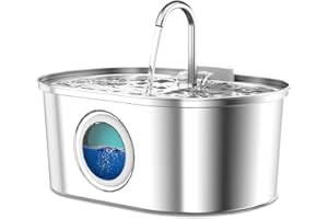 AILRINNI Fontaine a Eau Chat - 3.2L Fontaine à Eau pour Chat Chien, avec Fenêtre de Niveau d'eau, Distributeur Eau Chat e avec Lumière LED+Forme de Robinet