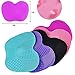 INHDBOX Silicone Makeup Brush Cleaning Mat Scrubbing Pad With 7 Separate Sucker Solid Adsorption(Random color)
