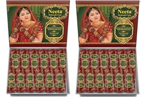 NM SELECT Neeta Mehndi Cones Dark Brown Mehndi All Natural Body Art Organic Temporary Tattoo | Pack of 12 x 2 (Total 24 Cones)