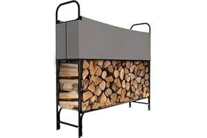 GARMIO® Kaminholzregal Metall 130x30x117cm Brennholzregal Stahlrahmen Kaminholzunterstand mit Abdeckung Stapelhilfe für Indoor und Outdoor pulverbeschichtet