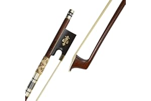 Surveal - Archetto professionale per violino, con pelle di serpente e legno di pernambuco intarsiato, suono caldo 4/4