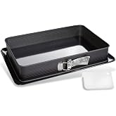 Zenker Deluxe Rectangular Removable Mould, Tray with Enamel Bottom and Drip | 42 x 29 x 7 cm, non-stick and cut-resistant, en