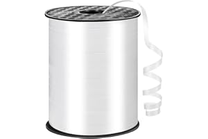 woric 600 Yards White Balloon Ribbon, 1/5in Curling Ribbon for Balloons, Balloon String for Christmas Art Crafts Gift Wrapping Wedding Anniversary Birthday Party