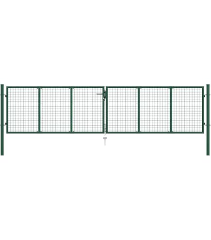 Zauntor Aus Stahl – Doppelflügel-Gartentor 406x151 Cm Mit Speerspitzen | Sicher, Stabil & Pulverbeschichtet In Schwarz | Inkl. Montagematerial
