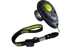 ASCO Clicker de Dedo prémium Cinta elástica para la Mano para Entrenamiento con clicker, clicker Profesional para Perros, Gatos y Caballos, adiestramiento de Perros con clicker, Negro AC01FA
