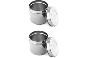 QWORK Stainless Steel Ointment Jar, 2 Pack Capacity 10 oz Medical Container Jars