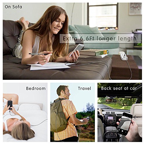 CACOY 2m iPhone Lightning Kabel Nylon USB Ladekabel [Apple MFi Zertifiziert] für iPhone 7, 7 Plus, 6s, 6s Plus, 6, 5s, 5c, 5, SE, iPad Pro, iPad Air, iPad Mimi und weitere (Grau) - 4