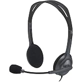 Logitech H110 Wired Stereo Over-Ear Headset with Microphone, 3.5mm Jack Input, Grey
