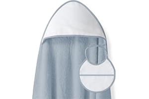 Interbaby - Capa de Baño Bebe Petroleo + Babero | Toalla Bebe con Capucha 100% Algodón, 100x100cm, Unisex | Suave, Cómoda, Ideal Recién Nacidos, Bebes y Niños Pequeños | Diseño Punto de Cruz Liso