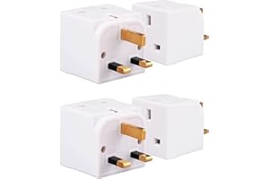 Double Dragon 2-Pack 13A 2-Way 3-Pin Multi Plug Adapter | Converts 1 Plug into 2 | Cube Wall Socket Splitter for Multiple Connections | Child Safety Shutters | UKCA & CE Certified