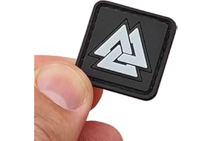 LEGEEON Valknut Ranger Eye Norse Viking PVC Rubber Hook (Schwarz und Weiß Leuchtet im Dunkeln)