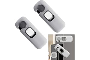 EXQUIMA 2 PCS Fridge Lock,Easy to Install Fridge Locks for Children, Fridge Locks No Tools Need or Drill, Invisible Cabinet Cupboard Lock for Toddlers, Max 1 inch(25mm) Sealing Strip (Grey)