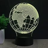 Globus 3D optische LED Illusion Lampen, FZAI 7 Farbe blinkende Kunst Skulptur Lichter Schlafzimmer Schreibtisch Tisch Nacht Licht Awesome Geschenke - 7