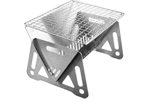 AXROAD MALL Portable Barbecue Grill, Stainless Steel Charcoal Grill Detachable Design Mini Tabletop BBQ Grill for Outdoor Barbecues Camping Traveling Picnics