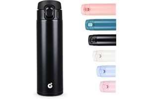 CodiCile Travel Mug, Reusable Coffee Cups with BPA-Free & Leakproof Lid,Coffee Flask for Hot and Cold Drinks,Double Wall Insulated Coffee Mug,Black,450ml