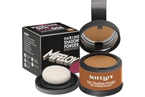 MIFELOY Haaransatz Puder mit Spiegel Schwamm, Hellbraun Unsichtbares Ansatzpuder, Soforteffekt Concealer zur Haarverdichtung für Frauen Männer, Wasserfestes Haar Make-up zum Ansatz kaschieren