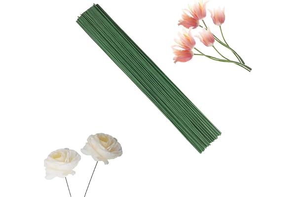 100-pack konstgjorda blomstjälkar för DIY-hantverk - Flexibla plastblomstavar för buketts arrangemang, falsa växtstöd och dek