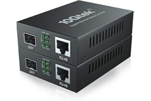 10Gtek 【x2 pcs】Gigabit Ethernet Media Converter SFP Slot, 10/100/1000M RJ45 a 1000M SFP