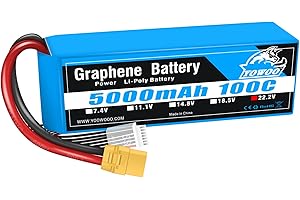 YOWOO POWER YOWOO Batterie au graphène 6S 22.2V 5000mAh 100C avec connecteur XT90 pour Mikado LOGO500 Align T-Rex 550 600E 700E GAUI X5 Outrage 550 Hirobo SDX Multirotors EDF Jets 600700 hélicoptères de Taille