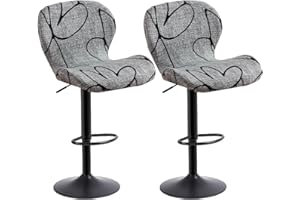 Levoberg Coprisedia per sgabello da bar curvo, estensibile, per sgabello da bancone con schienale e copertura per sgabello rotante, seggiolone da cucina, 2 pezzi #14