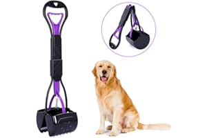 YONTINY Portable Pet Pooper Scooper for Dogs and Cats, Foldable Dog Poop Scooper for Grass with Long Handle, High Strength Material and Professional Ergonomic Design, Foldable Dog Poop Waste Pick Up Rake