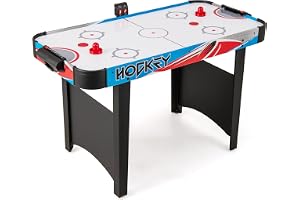 COSTWAY Airhockeybord, spelbord med lufthockeybord, elektriskt med LED-indikatortavla och 12 V motor, lufthockeybord med 2 puckar och 2 reglage för barn vuxna, hem, lekrum, 130 x 61 x 76 cm