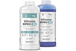 Reschimica Liquid Silicone Rubber, Moulding Silicone Soft 1:1 R PRO 20, Duplicating Silicone, Impression Compound, Mixing Ratio Silicone for Silicone Moulds, Resin Moulds, Candle Moulds (2 kg)
