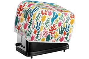 Kuiaobaty Copertura colorata per tostapane con stampa di cactus, 2 fette, colore vernice piante copertura protettiva per macchina del pane 29,2 x 20,3 x 20,3 cm Bakeware Protector