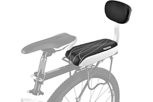 auvstar Universel Siège Sécurité Arrière pour Vélo, avec Cuir PU Coussin Doux et Dossier, Confortable pour Les Enfants Ou Les Adultes.